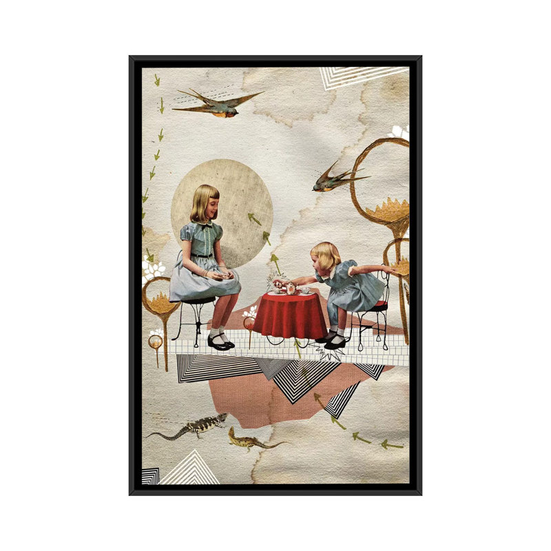 «Tea Time», impression sur toile, H 26 po x l 18 po x P 1,5 po, Pas de tapis, Toile encadrée noire