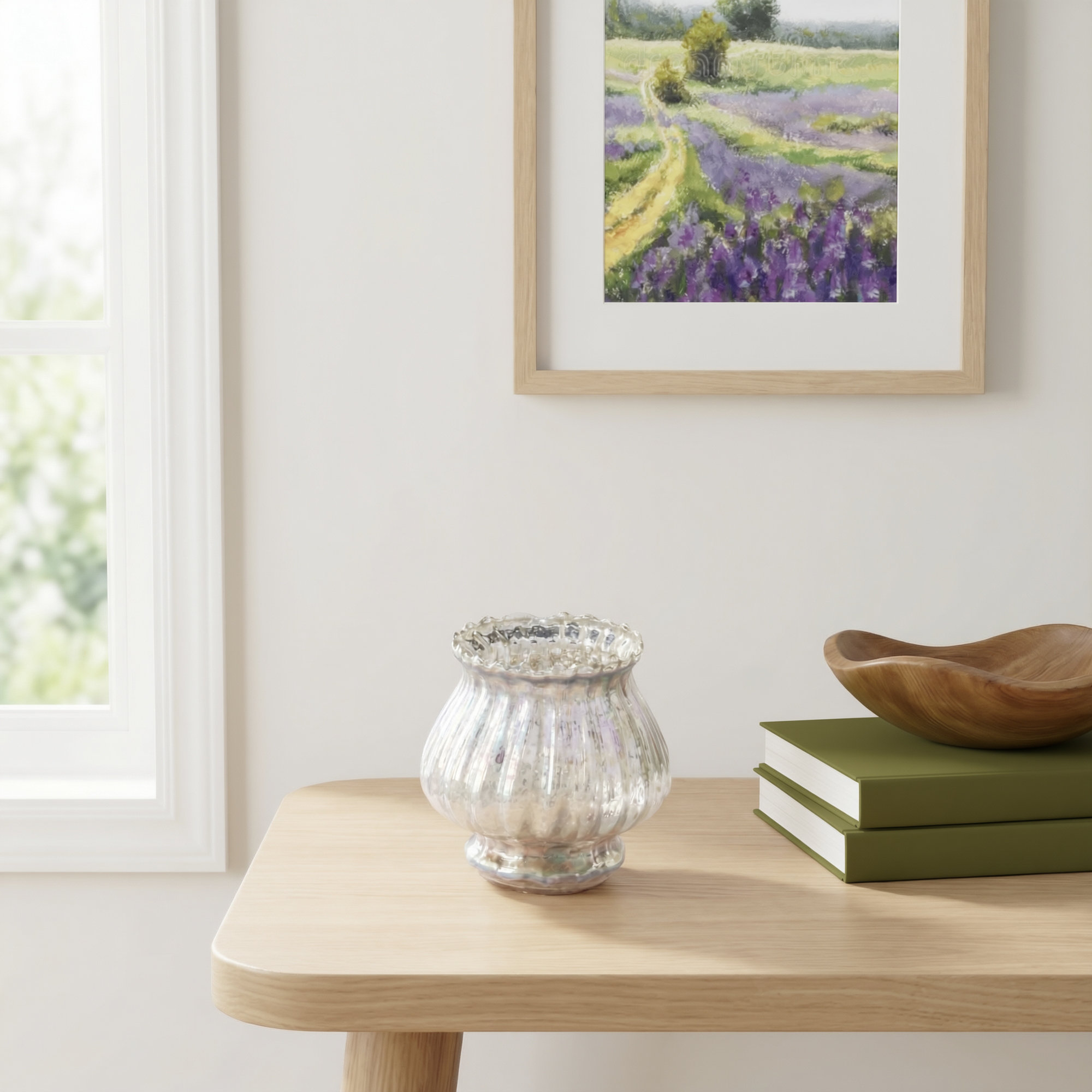Glass Tabletop Votive Holder, 3.25" H x 3.5" W x 3.50" D
