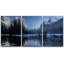 Paysage hivernal de montagne enneigée avec reflet dans le lac, photo moderne, décoration murale-102298538-102298539