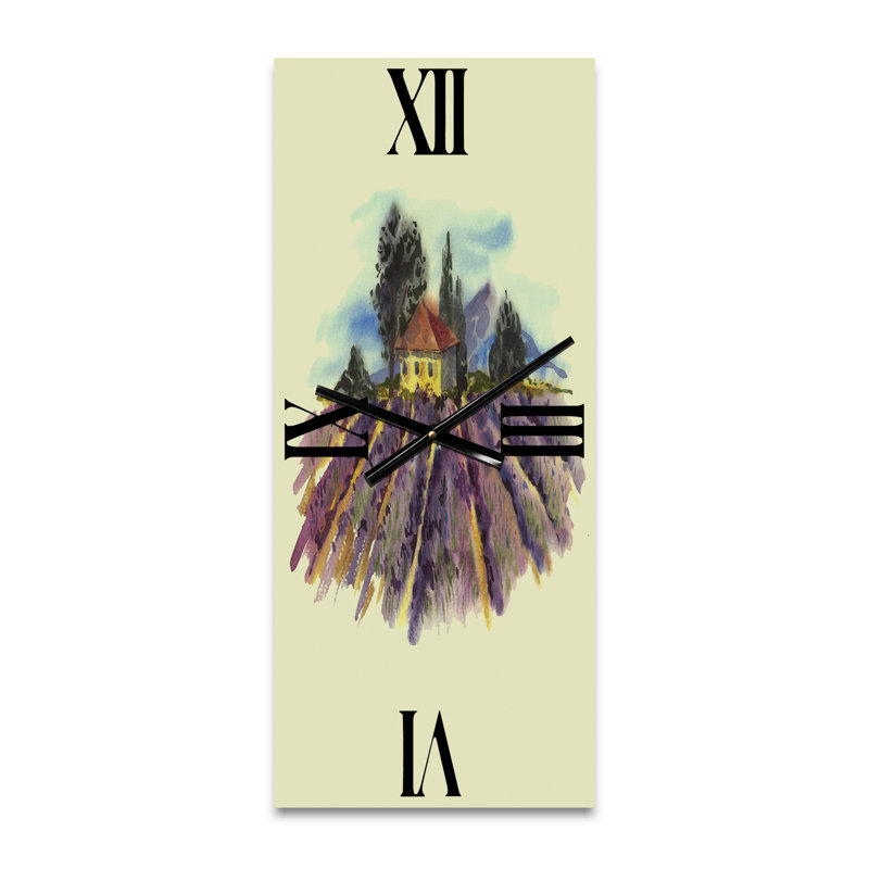 Horloge murale paysage avec lavande, Grand