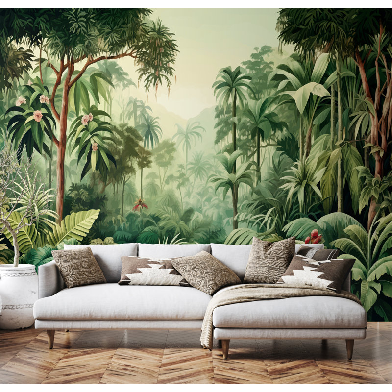 Alpen Home Jungle Trees Matte Roll, 240cm L x 300cm W, Forest Green Matt