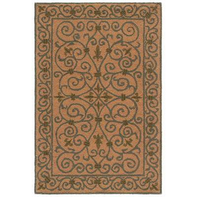 Tapis oriental en laine crocheté à la main Brayton