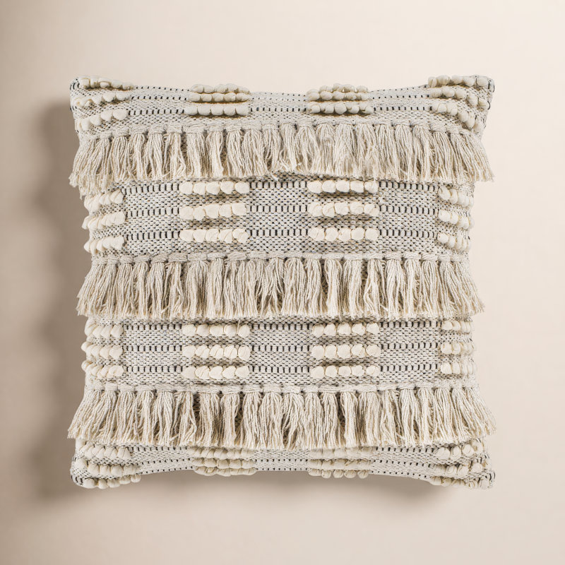Venora Square Cotton Throw Pillow, 18" x 18", Polyester/Polyfill
