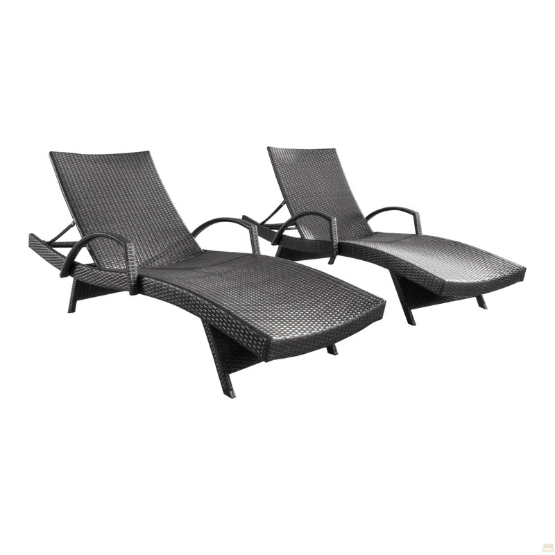 Chaise longue en osier avec accoudoirs Pe