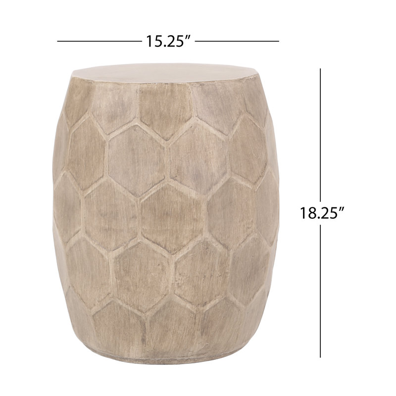 Outdoor LightWeight Concrete Side Table, Beige