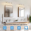 Modern Polished Nickel Dimmable Bathroom Vanity Light With Cone Clear Glass Shade-221860614