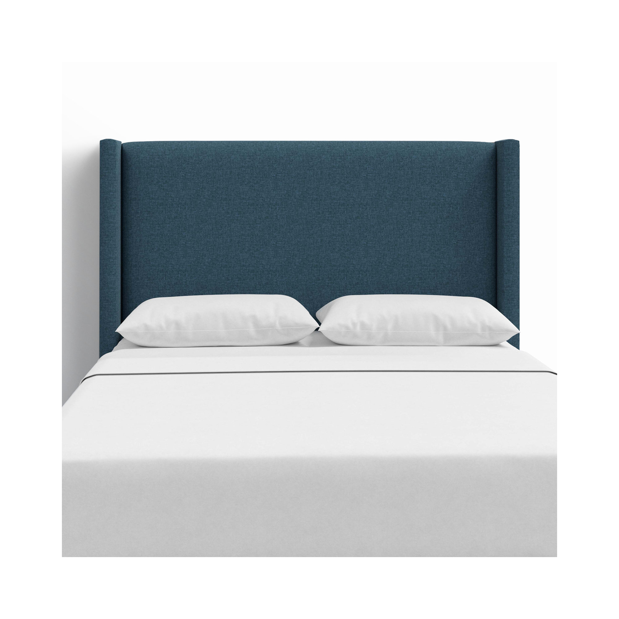 Hanson Upholstered Headboard, Zuma Navy Textured Linen, California King