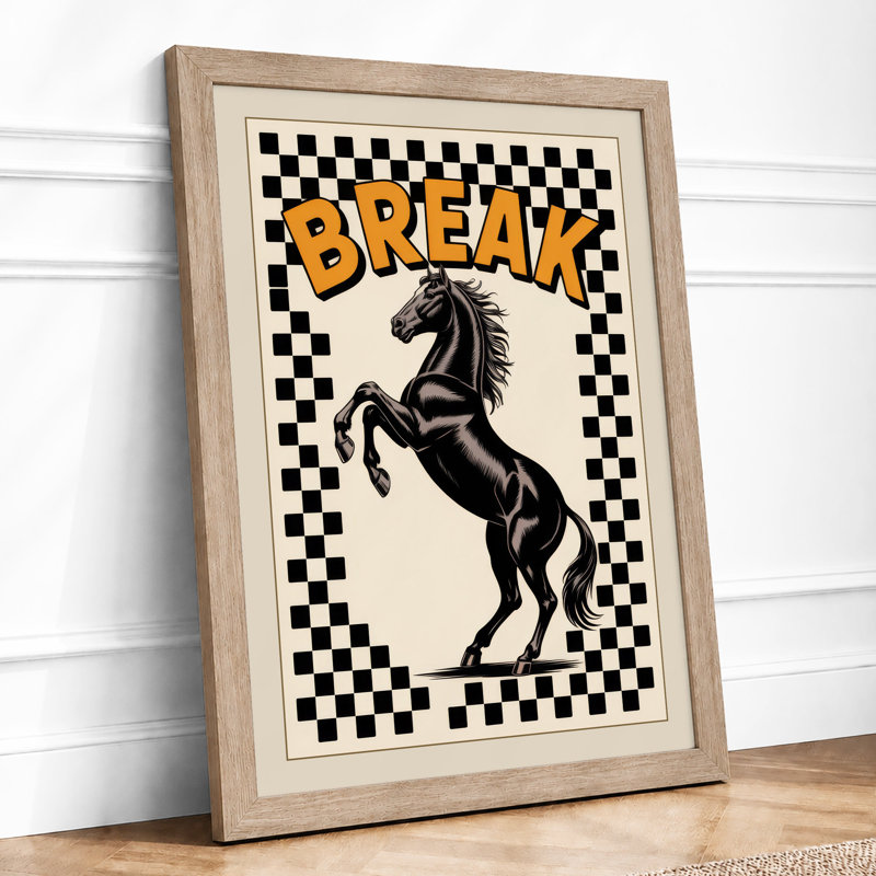 Break Free Graphic - Framed Print, Oak, A3 - 42.0 x 29.7 cm