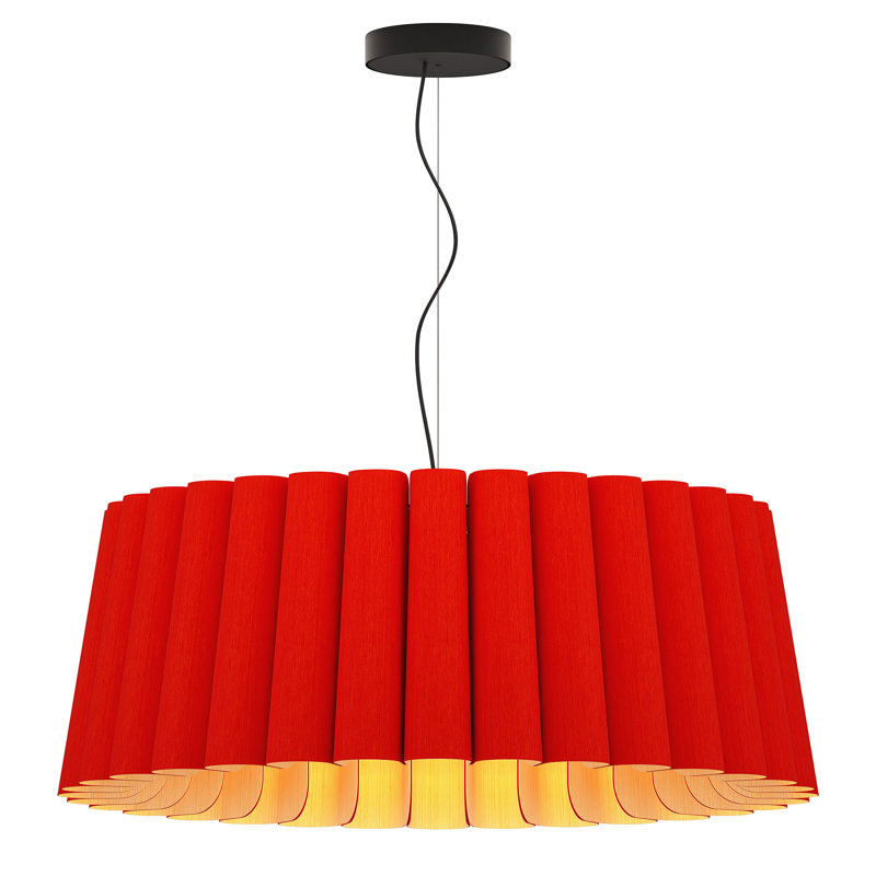 Luminaire suspendu unique à 1 lumière Renata, Rouge
