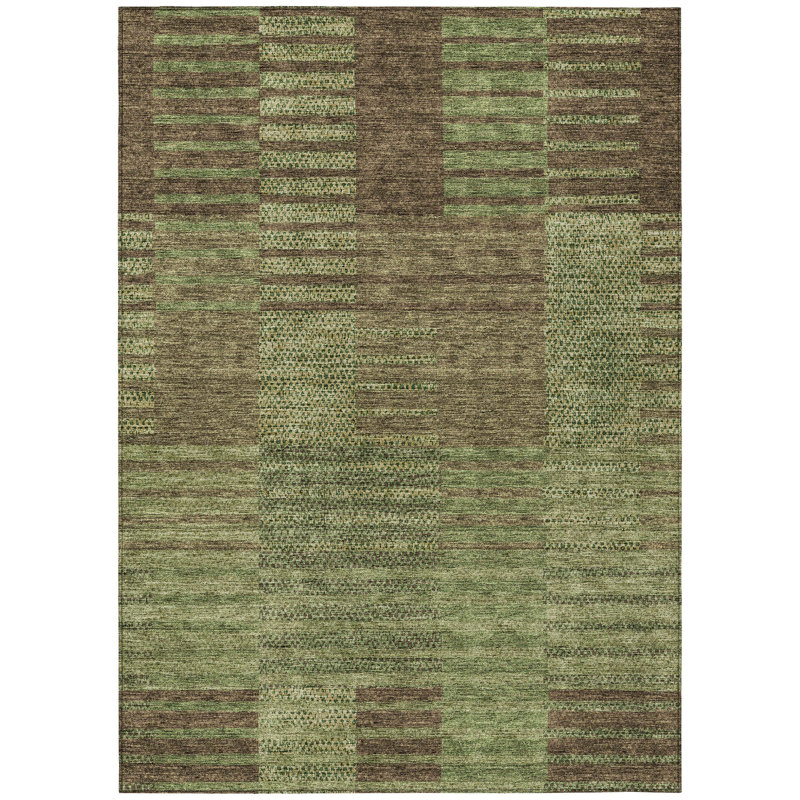 Alegandro Washable Striped Indoor / Outdoor Rug, Rectangle 10' x 14'