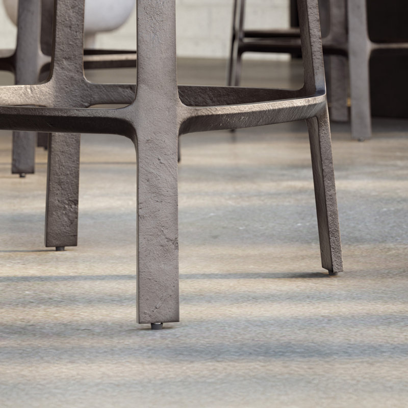 Marbelle - Alfie Marble Counter Stool - Toronto Sand/Antique Nickel Finish, Counter Stool (26" Seat Height), Black/Bronze
