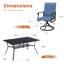 Ensemble repas pour 6 personnes avec table de salle à manger rectangulaire et 6 chaises pivotantes PVC-coated polyester-1276165639