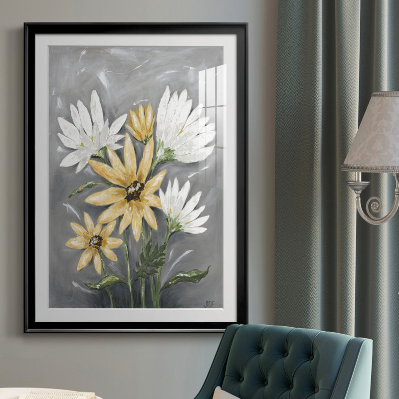 " Summer Daisies I ", 24.5" H x 18.5" W x 1" D, Black