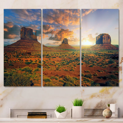 " Sunrise On Monument Valley " 3 - Pieces