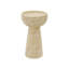 Ensemble de 2 porte-bougies en ciment beige, socle sur pied 4,7 po x 4,7 po x 7,9 po avec texture pierre naturelle