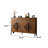 55.12"Brown Oriental Slatted Solid Wood Shoe Cabinet