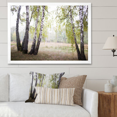 Été forêt de bouleaux - décoration murale traditionnelle sur toile