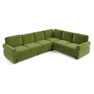 L-Shaped Sectional Sofa with Pull-Out Bed