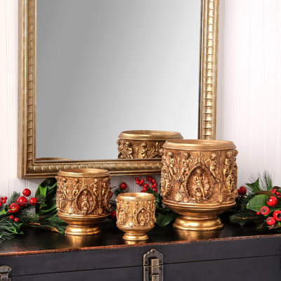 5-10.5" Ornate Cherub Pots
