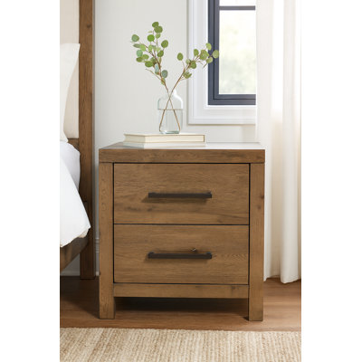 Ardenwood 26"W 2-Drawer Nightstand With Usb Charging Ports