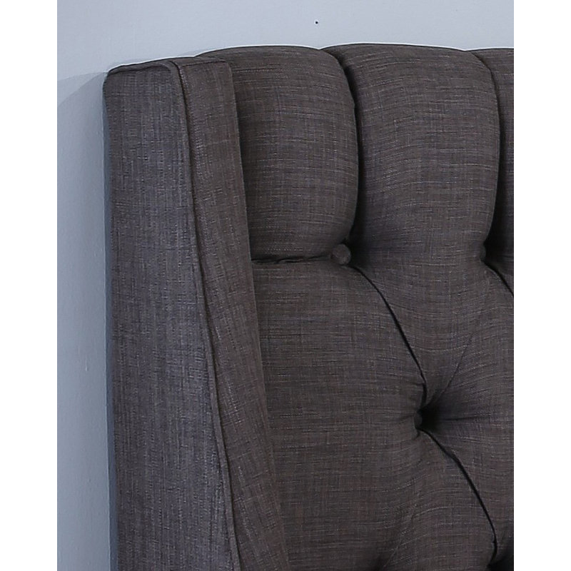 Lit plateforme tapissier Alamar, 4, Grand, Gris