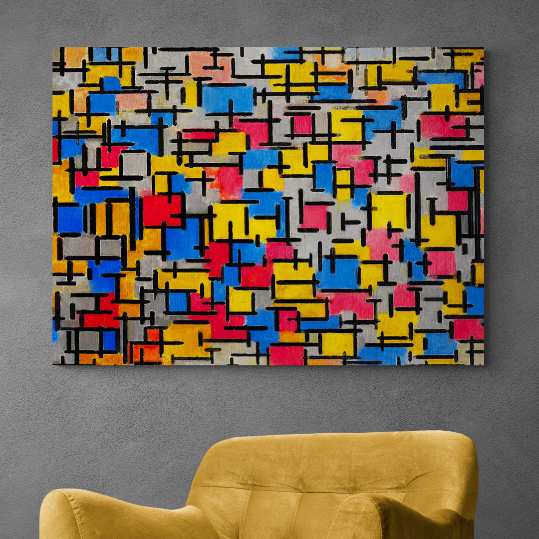 Composition 1916 by Piet Mondrian - Wrapped Canvas Painting