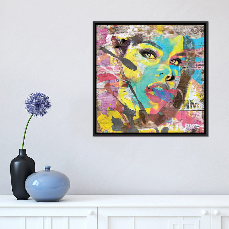 « it is all », reproduction sur toile, H 18 po x l 18 po x P 1,5 po, Toile avec cadre noir, Pas de tapis