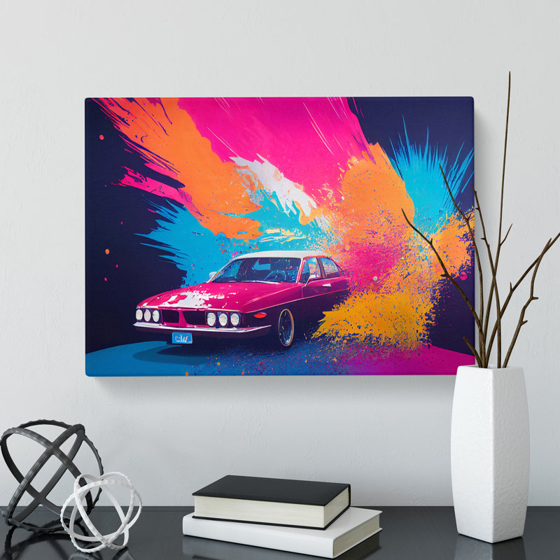 Retro Car Splash Vol.2 - Wrapped Canvas, 35cm H x 50cm W x 3cm D