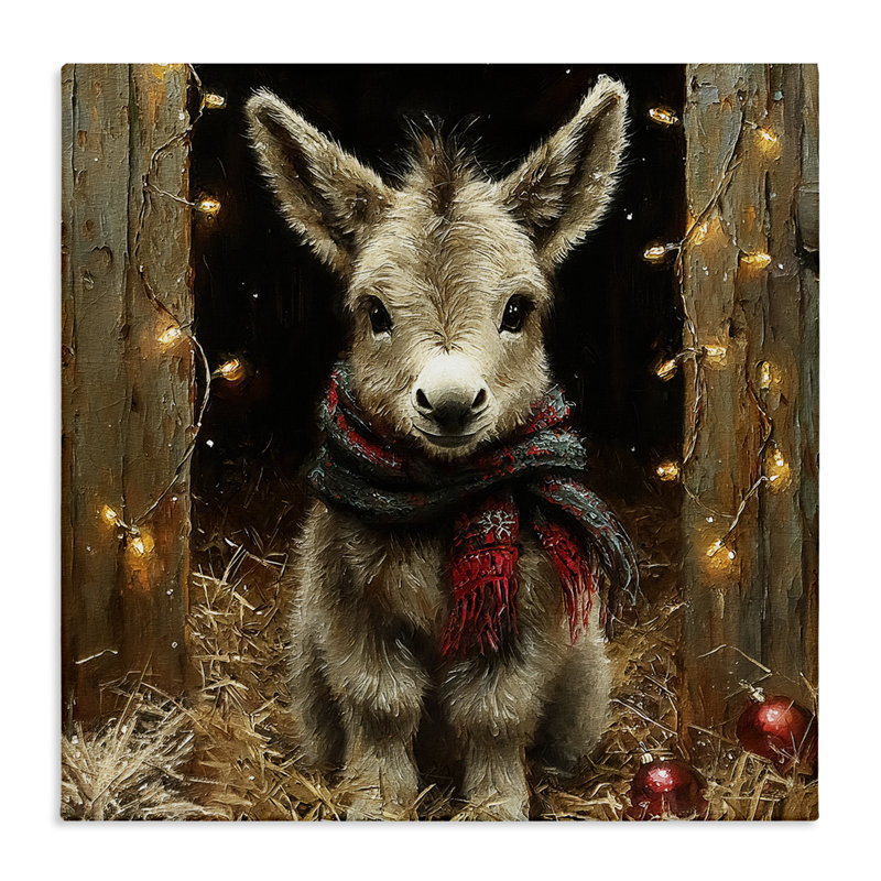 «Baby Donkey & Holiday Lights», conception par Riley B, H 36 po x l 36 po
