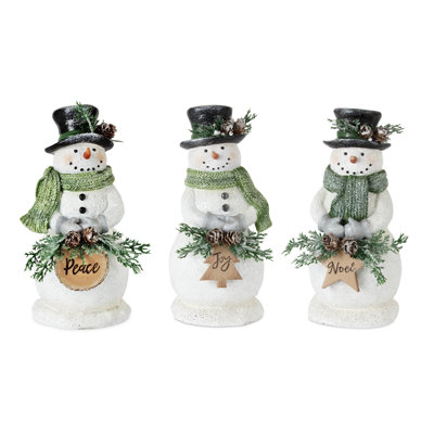 Set of 3 resin snowmen