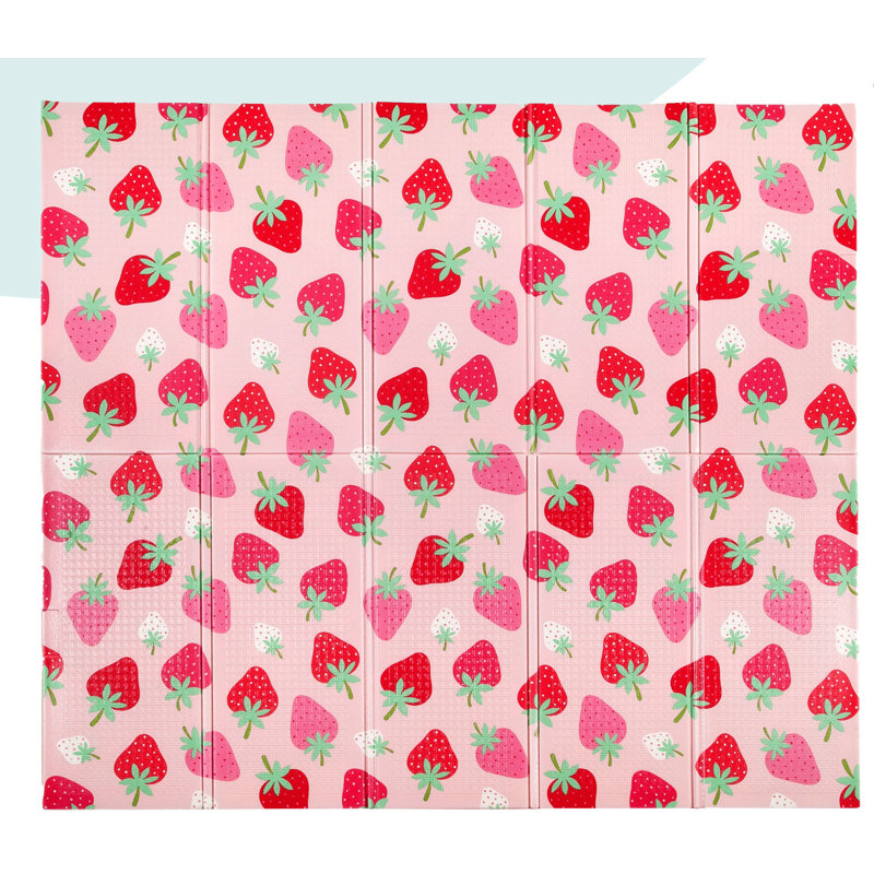 Tapis de jeu pliable en mousse Wildkin, Rose / fraise