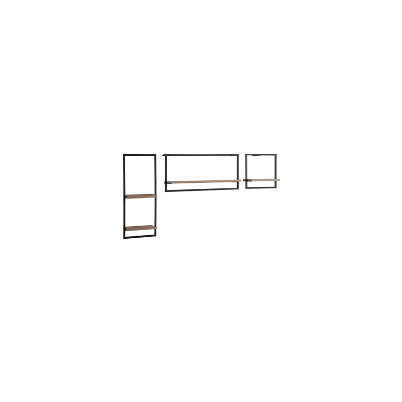 Locelso Floating Shelf, Black/Natural