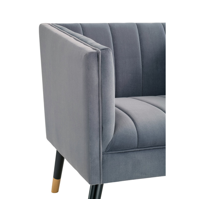 Vard 2 Seater Velvet Loveseat, Navy