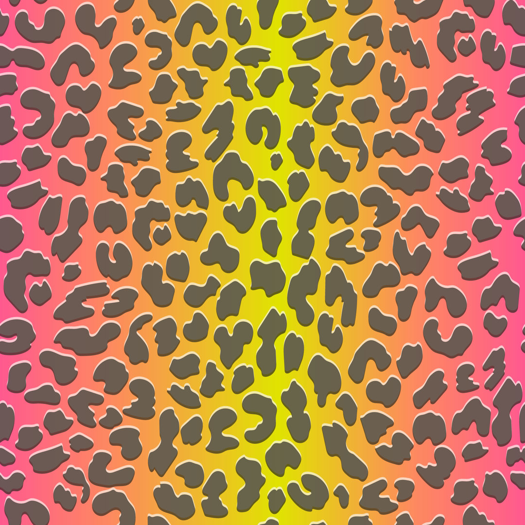 Neon Leopard Nahtloses Muster von Chorna Olena - Print