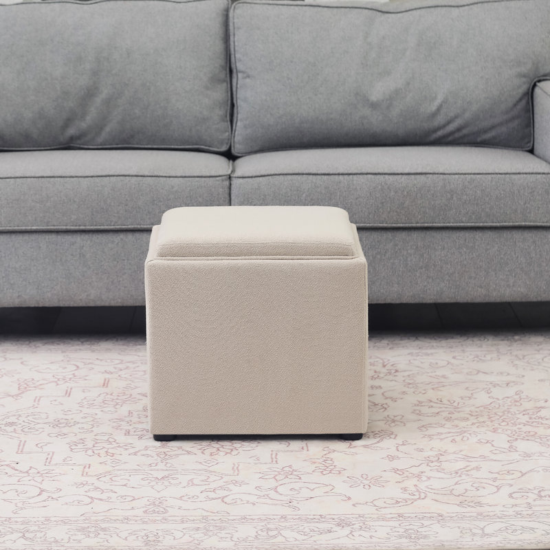 Ciocia Upholstered Ottoman, Beige