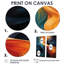«Retro Blue Orange Liquide Streams - Waves», impression sur toile abstraite sarcelle 2 pièces-1400820478-1400820359-1400820474