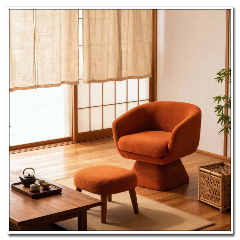 Chaise de loisir rembourrée avec repose-pieds, Orange