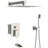 Shower System With Waterfall Tub Spout, 12 Inch Square Rain Shower, Brushed Nickel - 3 Function, Handheld, Easy Installation & Clean Finish Head, Valve-121245161
