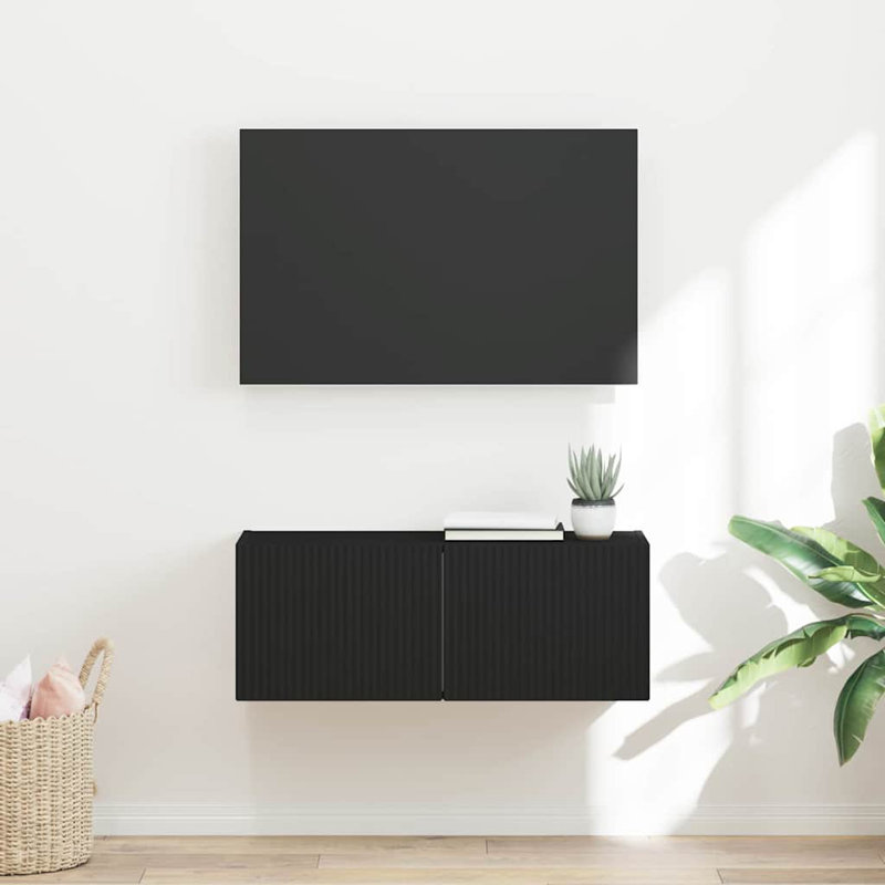 Unfinished TV Stand, 29.5cm H x 78.5cm L x 31cm W, Black