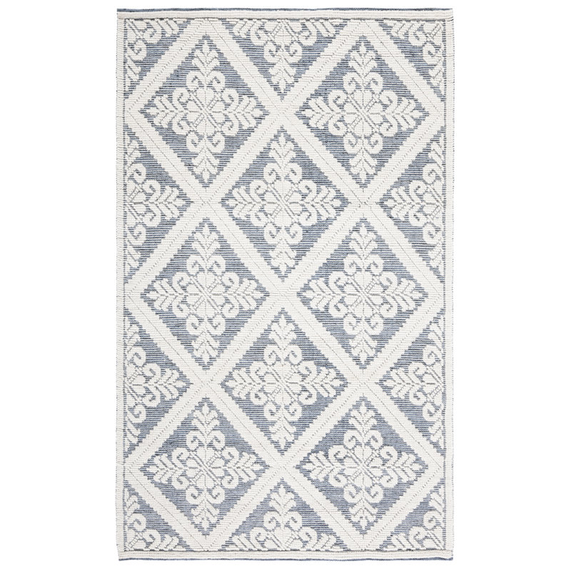 Vermont Hand Woven Wool Damask Rug, Rectangle 3' x 5'