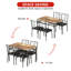 5 Piece Dining Table Set for 4 with Rectangular Wood Table and Upholstered Chairs for Small Spaces-1387046158