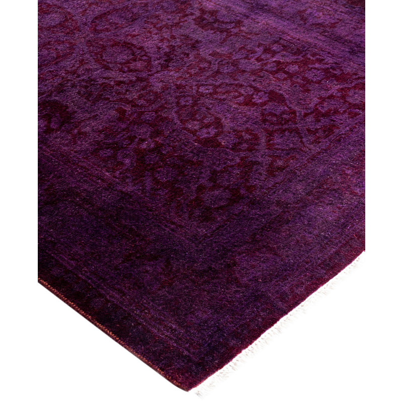 Overdyed One-of-a-Kind 2' 7" X 11' 4" Hand Knotted Area Rug