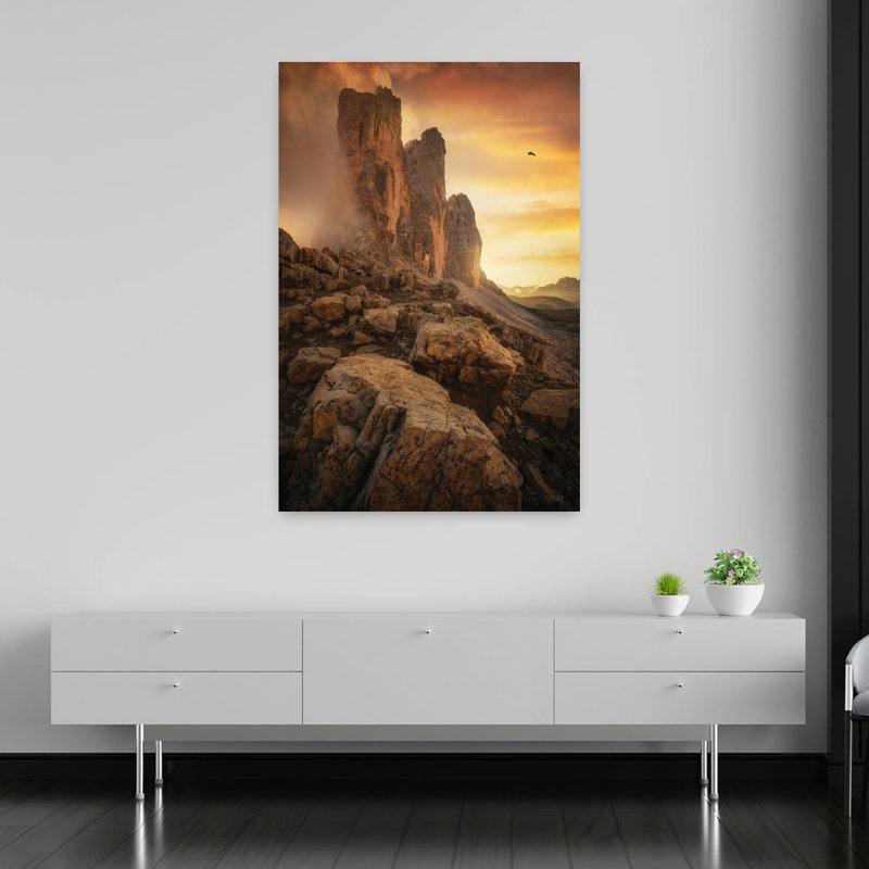 Drame italien, paysage contemporain abstrait, art naturel, H 60 po x l 40 po