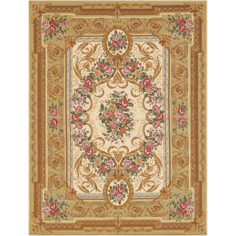 Tapis traditionnel d'extérieur Nil ivoire et beige