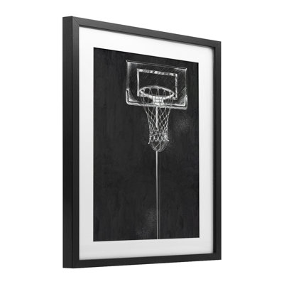 Basketball Dunk Score Framed Print Under Glass, design by Kim Allen
