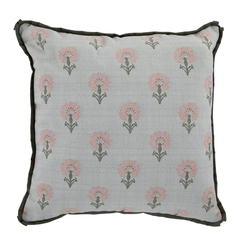 Enchanted Mist Outdoor Throw Pillow, Square 20", Gray/Pink