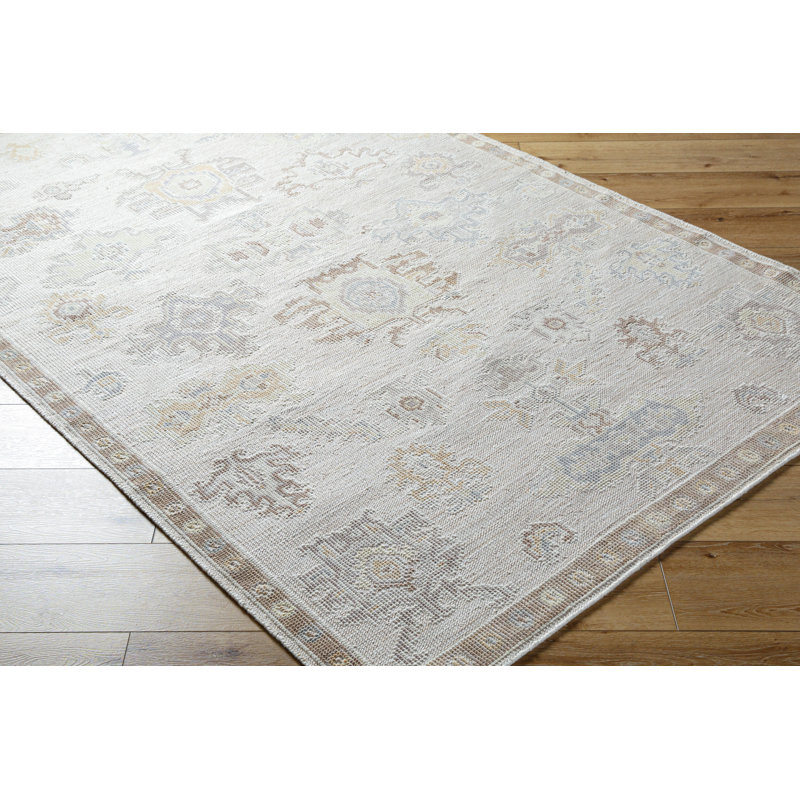 Revere Hand Knotted Oriental Area Rug in Brown, Light Gray, Medium Gray, Light Beige, Cream, Rectangle 2' x 3'