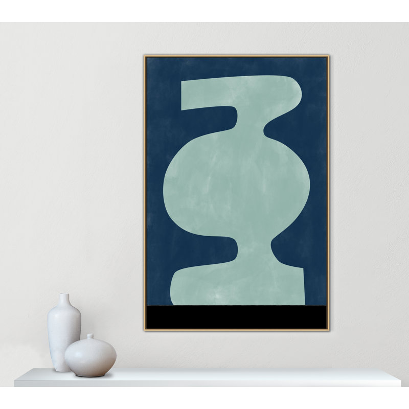 Impression abstraite de silhouette de vase par Ristova, Toile avec cadre, Flotteur naturel, L 41,5 po x H 61,5 po