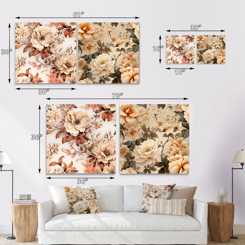 Thatcham - Ensemble de 2 plantes murales en acrylique, H 16 po x l 33 po