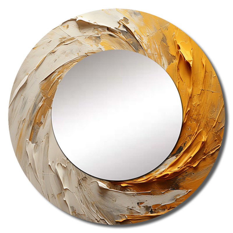 Zeste de citron doré - spirale abstraite, 36 po x 36 po
